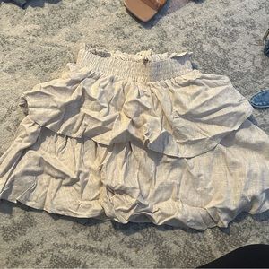 Princess Polly tan ruffle skirt